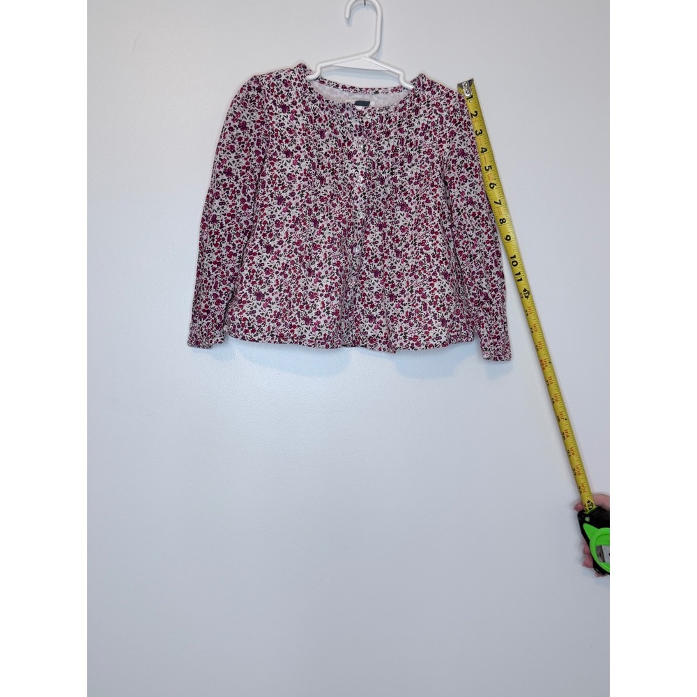 Old Navy Girls Floral Button Down Long Sleeve Blouse Pink Purple 5T